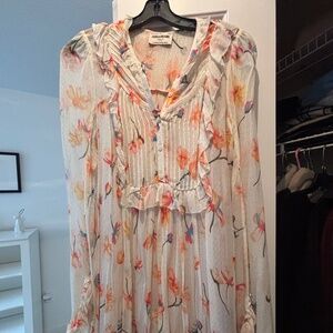 Sheer floral dress with slip